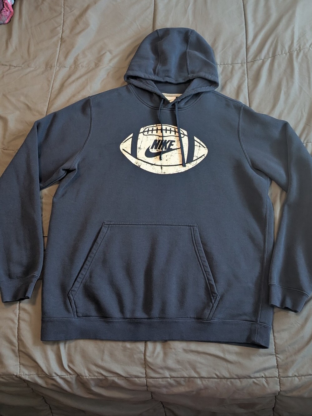 Nike Men Football NFL Graphic Pullover Hoodie Navy Blue Size Large L